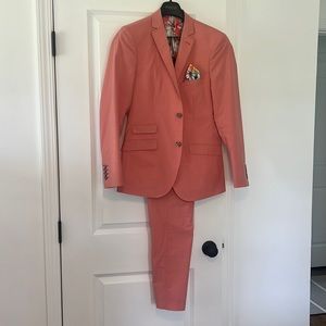 Paisley & Gray salmon/coral pink suit